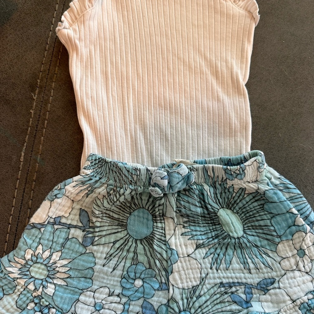 Jessica Simpson White and Blue Kids Matching Set